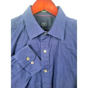 Bugatchi Uomo Classic Fit Blue Patterned Long Sleeve Button Up Shirt